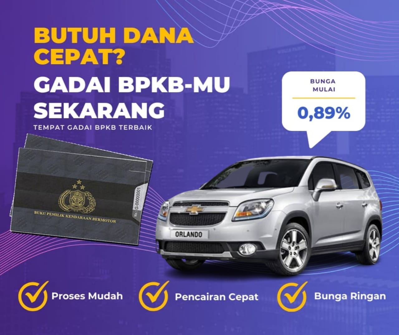Kredit Jaminan BPKB Mobil Orlando Dapat Dana Berapa? Seperti Ini Simulasinya